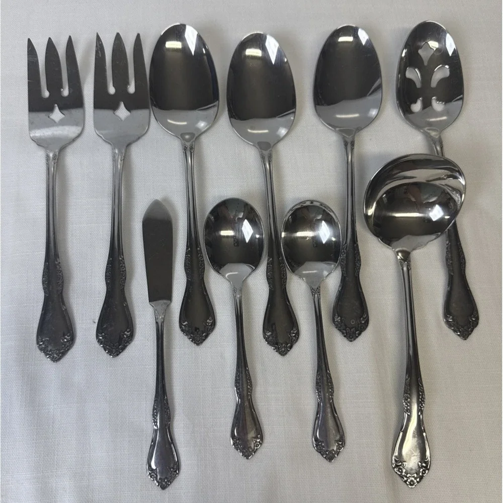 Oneida‎ Mansfield Amadeus Serving Hostess Spoon Fork Knife Ladle Wm A Rogers #10